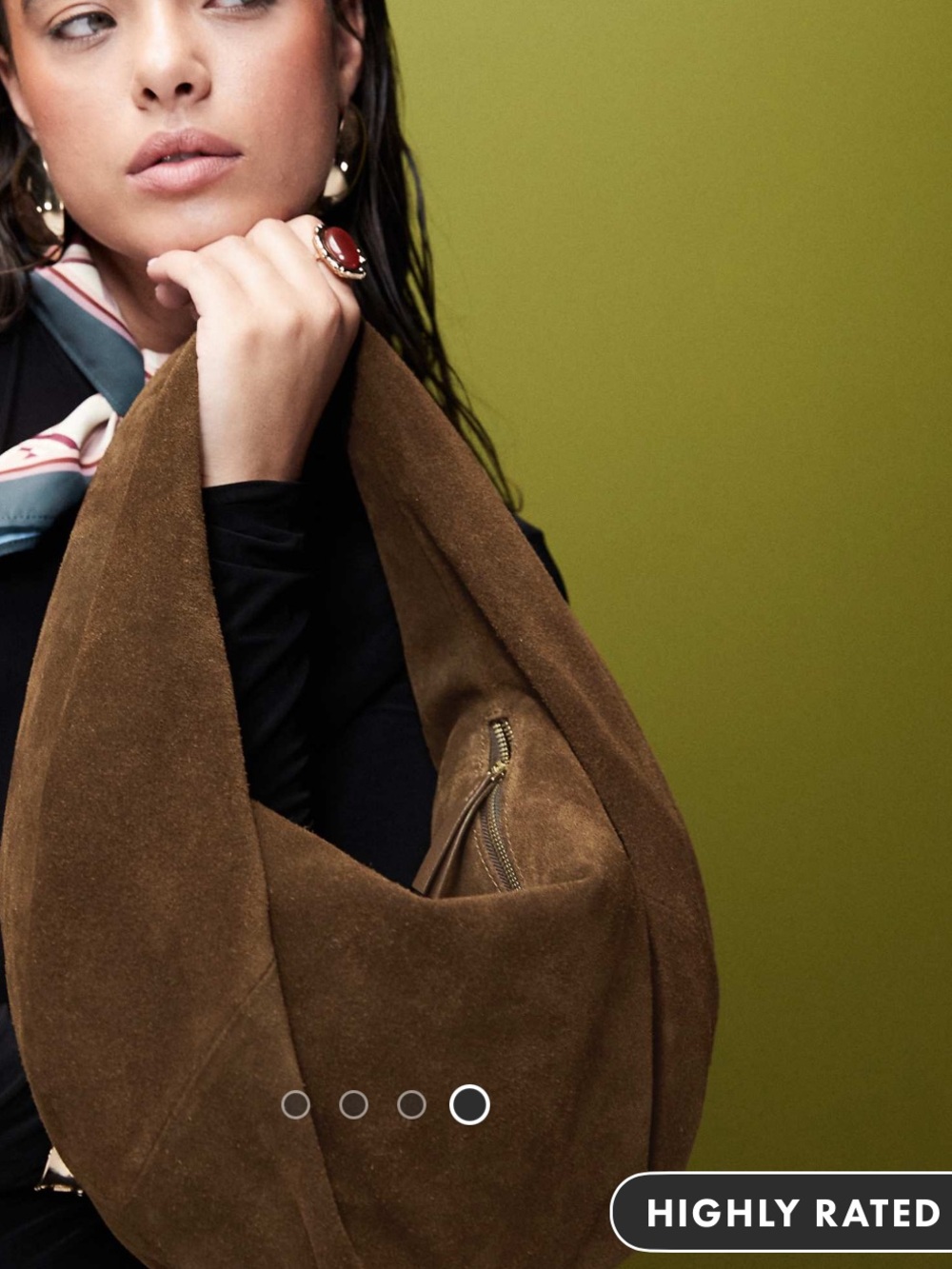 ASOS Brown Suede Slouch Hobo Shoulder Bag